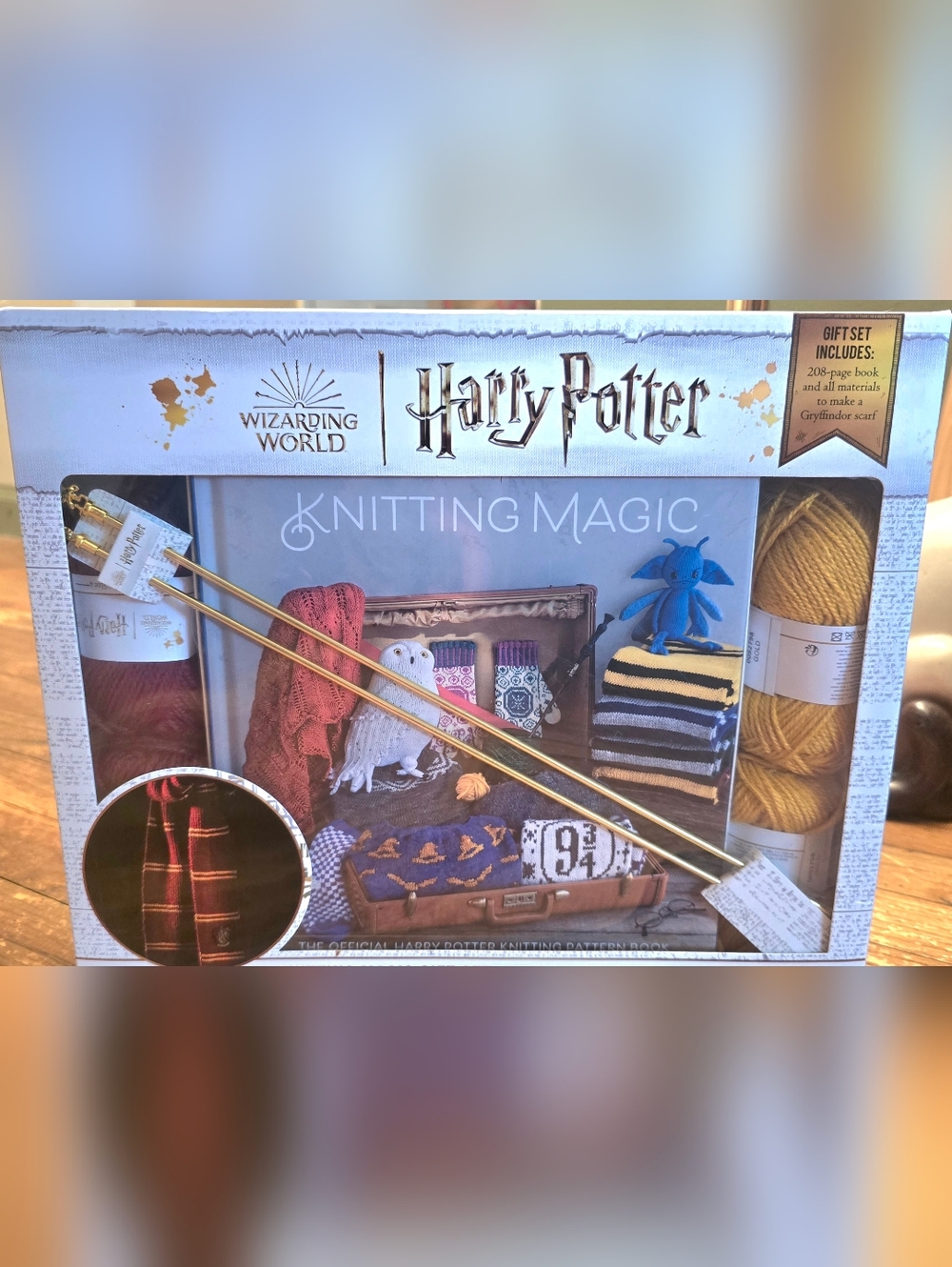 Harry Potter Knitting Magic Pattern Book & Gryffindor Scarf Kit NEW!!
